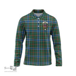 Scottish Ogilvie (Ogilvy) Hunting Ancient Clan Crest Tartan Polo Long Sleeve Plaid Polo Shirt
