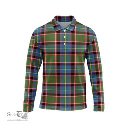 Scottish Norvel Tartan Long Sleeve Plaid Polo Shirt