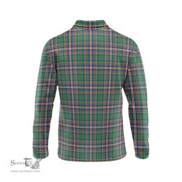 Scottish MacFarlane Hunting Ancient Tartan Long Sleeve Plaid Polo Shirt