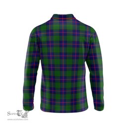 Scottish Shaw Modern Clan Crest Tartan Polo Long Sleeve Plaid Polo Shirt