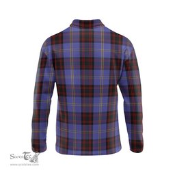 Scottish Rutherford Tartan Long Sleeve Plaid Polo Shirt