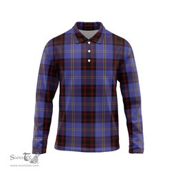 Scottish Rutherford Tartan Long Sleeve Plaid Polo Shirt