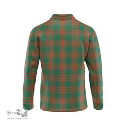 Scottish Menzies Green Ancient Clan Crest Tartan Polo Long Sleeve Plaid Polo Shirt
