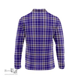 Scottish Ochterlony Tartan Long Sleeve Plaid Polo Shirt