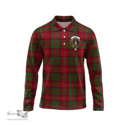 Scottish Shaw of Tordarroch Red Dress Clan Crest Tartan Polo Long Sleeve Plaid Polo Shirt