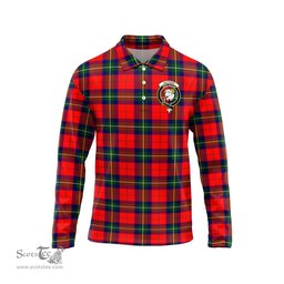 Scottish Ruthven Modern Clan Crest Tartan Polo Long Sleeve Plaid Polo Shirt
