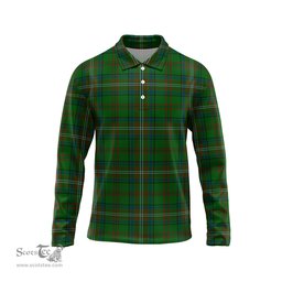 Scottish McClure Hunting Tartan Long Sleeve Plaid Polo Shirt