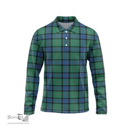 Scottish Sinclair Hunting Ancient Tartan Long Sleeve Plaid Polo Shirt