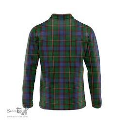 Scottish Skene Tartan Long Sleeve Plaid Polo Shirt