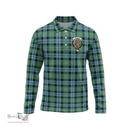 Scottish Melville Ancient Clan Crest Tartan Polo Long Sleeve Plaid Polo Shirt