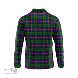 Scottish Morrison Modern Clan Crest Tartan Polo Long Sleeve Plaid Polo Shirt