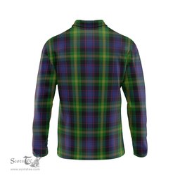 Scottish Watson Clan Crest Tartan Polo Long Sleeve Plaid Polo Shirt