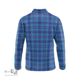 Scottish Mercer Modern Clan Crest Tartan Polo Long Sleeve Plaid Polo Shirt