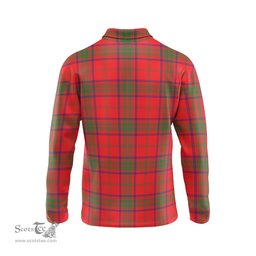 Scottish Ross Modern Tartan Long Sleeve Plaid Polo Shirt