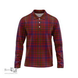 Scottish MacLeod Red Tartan Long Sleeve Plaid Polo Shirt