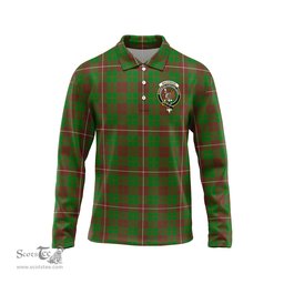 Scottish MacKinnon Hunting Modern Clan Crest Tartan Polo Long Sleeve Plaid Polo Shirt