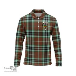 Scottish Thomson Hunting Modern Clan Crest Tartan Polo Long Sleeve Plaid Polo Shirt