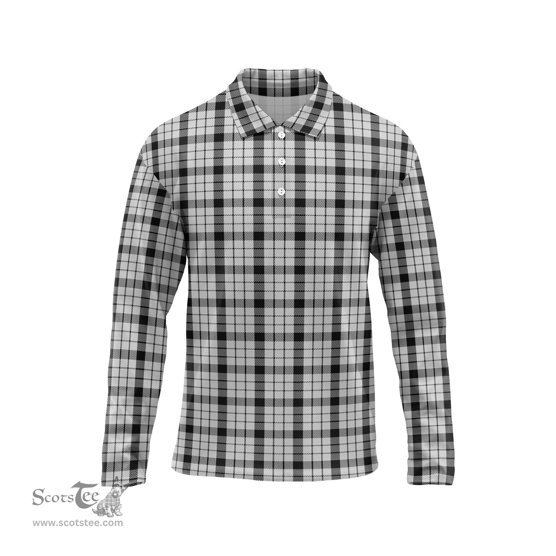 Scottish Wallace Dress Tartan Long Sleeve Plaid Polo Shirt