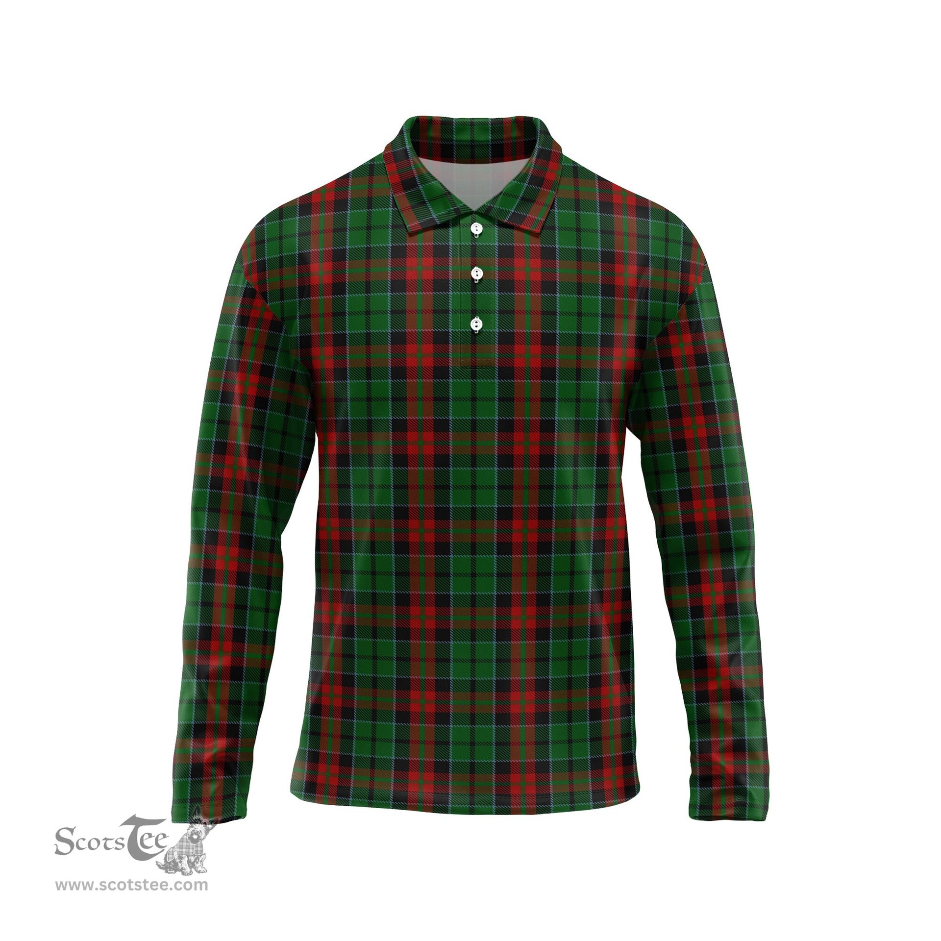 Scottish Walker James Tartan Long Sleeve Plaid Polo Shirt