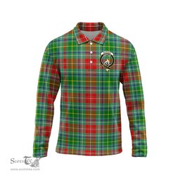 Scottish Muirhead Clan Crest Tartan Polo Long Sleeve Plaid Polo Shirt