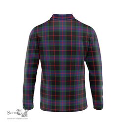 Scottish Nairn Tartan Long Sleeve Plaid Polo Shirt