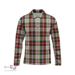 Scottish MacLean Dress Tartan Long Sleeve Plaid Polo Shirt