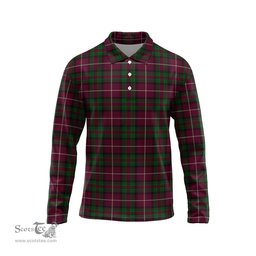 Scottish Stewart of Bute Hunting Tartan Long Sleeve Plaid Polo Shirt