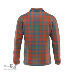 Scottish Matheson Ancient Tartan Long Sleeve Plaid Polo Shirt