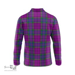 Scottish Wardlaw Modern Tartan Long Sleeve Plaid Polo Shirt
