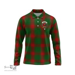 Scottish Middleton Clan Crest Tartan Polo Long Sleeve Plaid Polo Shirt