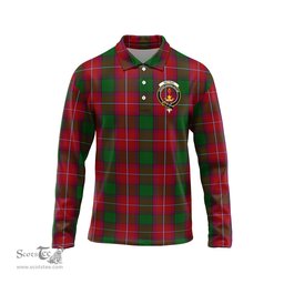 Scottish Rattray Clan Crest Tartan Polo Long Sleeve Plaid Polo Shirt