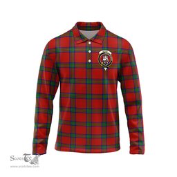 Scottish Wood Dress Clan Crest Tartan Polo Long Sleeve Plaid Polo Shirt