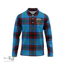 Scottish Wedderburn Clan Crest Tartan Polo Long Sleeve Plaid Polo Shirt