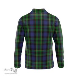 Scottish Mowat Tartan Long Sleeve Plaid Polo Shirt