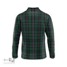 Scottish Scotland National Tartan Long Sleeve Plaid Polo Shirt