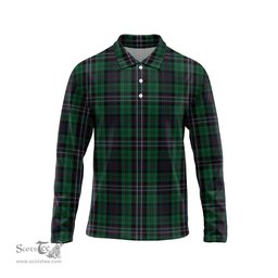Scottish Scotland National Tartan Long Sleeve Plaid Polo Shirt