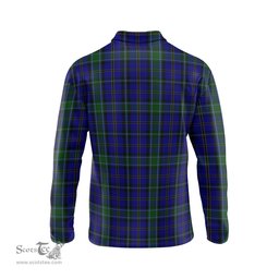 Scottish Weir Clan Crest Tartan Polo Long Sleeve Plaid Polo Shirt