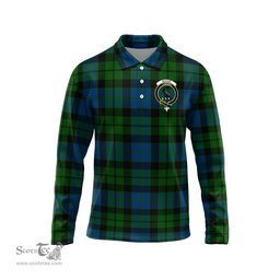 Scottish MacKie Clan Crest Tartan Polo Long Sleeve Plaid Polo Shirt