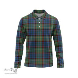 Scottish Nicolson Hunting Ancient Tartan Long Sleeve Plaid Polo Shirt