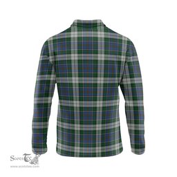 Scottish MacInnes Dress Tartan Long Sleeve Plaid Polo Shirt