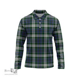 Scottish MacInnes Dress Tartan Long Sleeve Plaid Polo Shirt