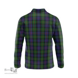 Scottish Murray of Atholl Clan Crest Tartan Polo Long Sleeve Plaid Polo Shirt
