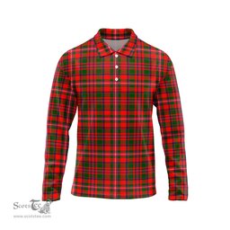 Scottish MacKinnon Modern Tartan Long Sleeve Plaid Polo Shirt