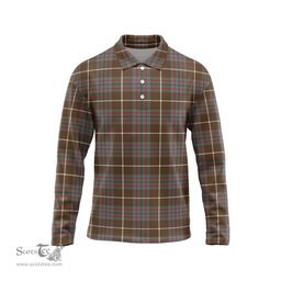 Scottish MacIntyre Hunting Weathered Tartan Long Sleeve Plaid Polo Shirt