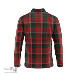 Scottish Montrose Tartan Long Sleeve Plaid Polo Shirt