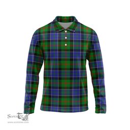 Scottish Paterson Tartan Long Sleeve Plaid Polo Shirt
