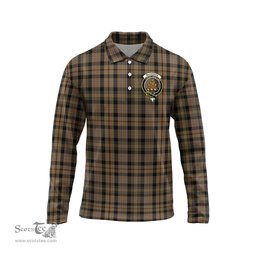 Scottish MacKenzie Hunting Clan Crest Tartan Polo Long Sleeve Plaid Polo Shirt