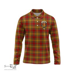 Scottish Scrymgeour Clan Crest Tartan Polo Long Sleeve Plaid Polo Shirt