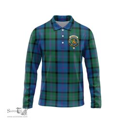 Scottish MacThomas Clan Crest Tartan Polo Long Sleeve Plaid Polo Shirt