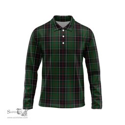 Scottish Sinclair Hunting Tartan Long Sleeve Plaid Polo Shirt
